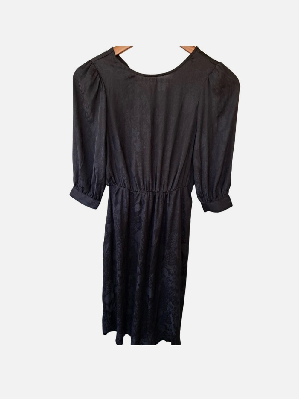 Banana Republic Black Puff-Sleeve Midi Dress